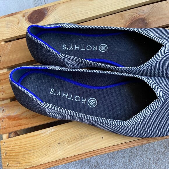 CLEARANCE! Rothy's Women's Size 12 The Flat Grey Mist Color Washable Flat Shoes - Picture 2 of 9